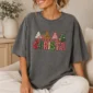 large merry new year's lettering multi-style apparel t-shirt lifestyle scene