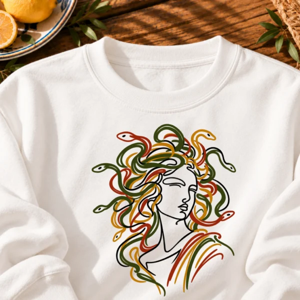 Medusa Line Art Shirt, Sweatshirt & Hoodie — product mockup medusa shirt t-shirt