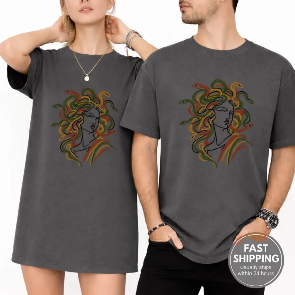 Medusa Line Art Shirt, Sweatshirt & Hoodie — alternate product mockup medusa shirt t-shirt product photo