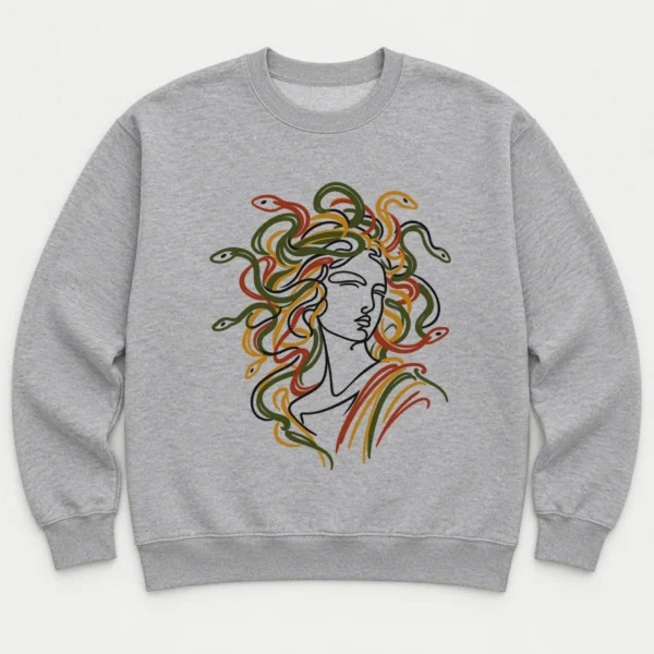 Medusa Line Art Shirt, Sweatshirt & Hoodie — alternate product mockup medusa shirt t-shirt product photo