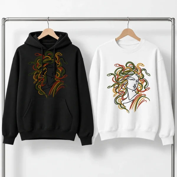 Medusa Line Art Shirt, Sweatshirt & Hoodie — alternate product mockup medusa shirt t-shirt styled product photo