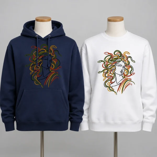 Medusa Line Art Shirt, Sweatshirt & Hoodie — alternate product mockup medusa shirt t-shirt product detail