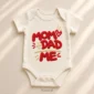 mom dad me baby bodysuit close-up detail