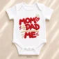 mom dad me baby bodysuit styled product photo