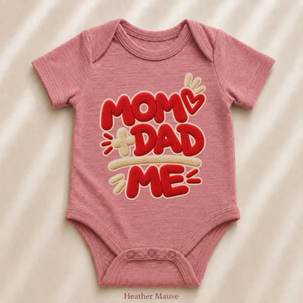 Mom Dad Me Family Chenille Look Baby Bodysuit & Toddler Clothing — alternate product mockup mom dad me baby bodysuit product detail