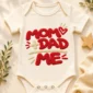 mom dad me baby bodysuit close-up detail