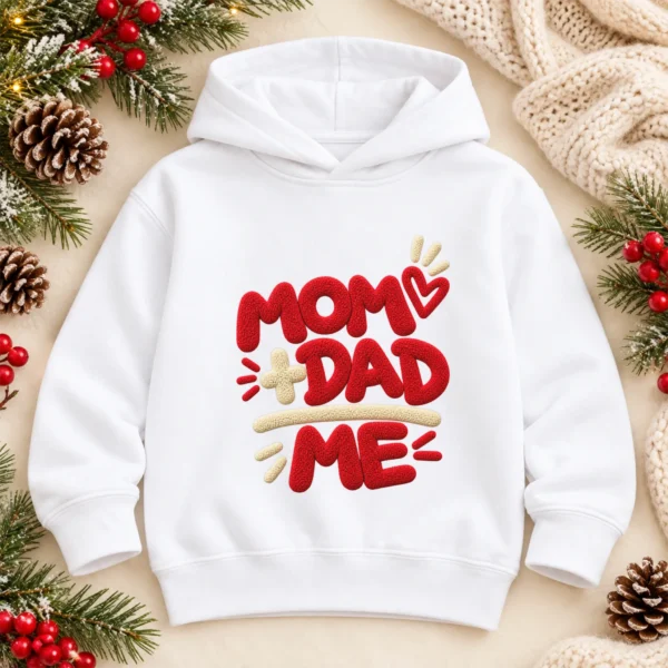 Mom Dad Me Family Chenille Look Baby Bodysuit & Toddler Clothing — alternate product mockup mom dad me baby bodysuit mockup view