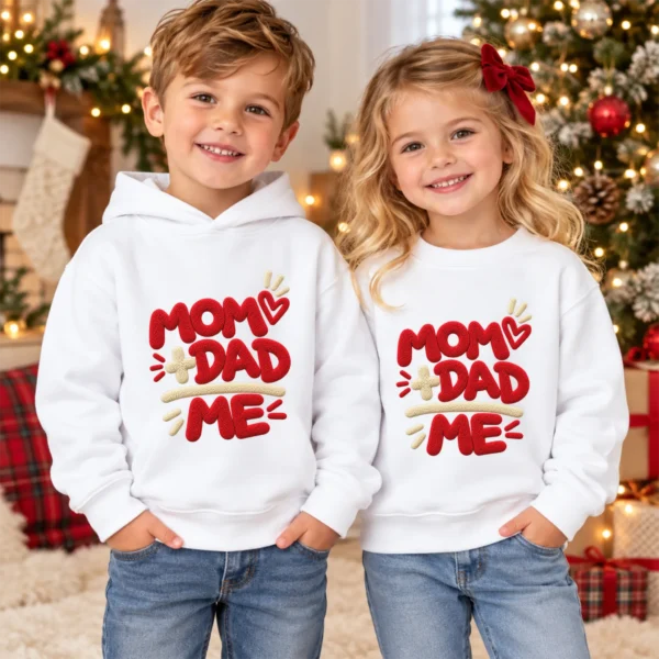 Mom Dad Me Family Chenille Look Baby Bodysuit & Toddler Clothing — alternate product mockup mom dad me baby bodysuit lifestyle scene