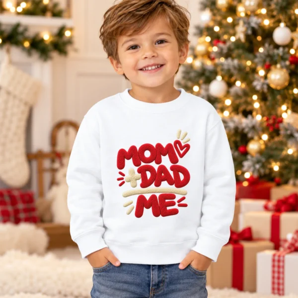 Mom Dad Me Family Chenille Look Baby Bodysuit & Toddler Clothing — alternate product mockup mom dad me baby bodysuit product photo