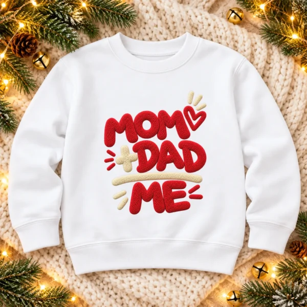 Mom Dad Me Family Chenille Look Baby Bodysuit & Toddler Clothing — alternate product mockup mom dad me baby bodysuit product photo