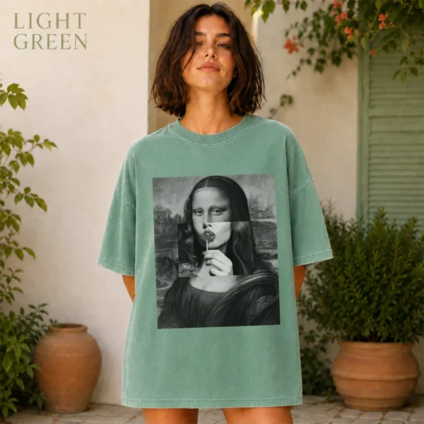 Mona Lisa Lollipop Collage Shirt, Sweatshirt & Hoodie — alternate product mockup mona lisa shirt t-shirt color options