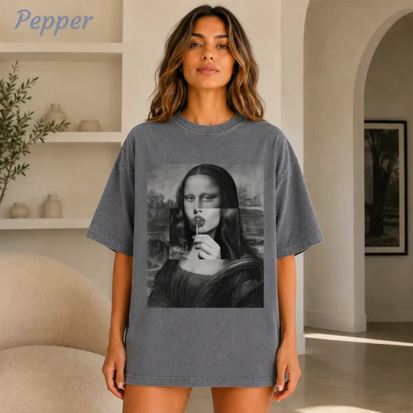 Mona Lisa Lollipop Collage Shirt, Sweatshirt & Hoodie — alternate product mockup mona lisa shirt t-shirt color options