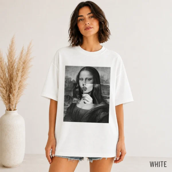 Mona Lisa Lollipop Collage Shirt, Sweatshirt & Hoodie — alternate product mockup mona lisa shirt t-shirt color options