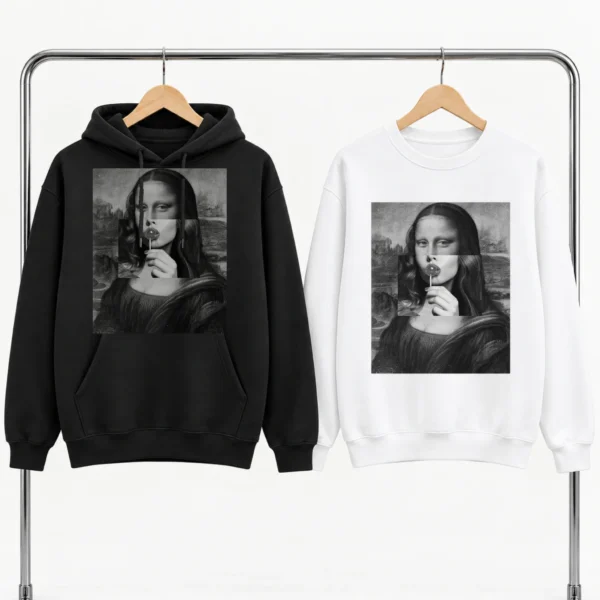 Mona Lisa Lollipop Collage Shirt, Sweatshirt & Hoodie — alternate product mockup mona lisa shirt t-shirt product photo