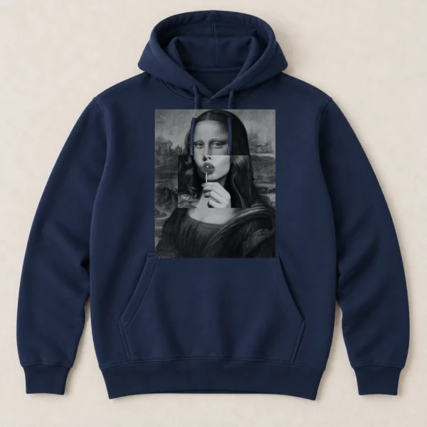 Mona Lisa Lollipop Collage Shirt, Sweatshirt & Hoodie — alternate product mockup mona lisa shirt t-shirt product photo