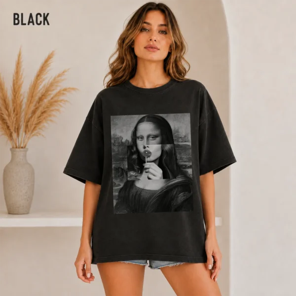Mona Lisa Lollipop Shirt, Sweatshirt & Hoodie — alternate product mockup mona lisa shirt t-shirt color options