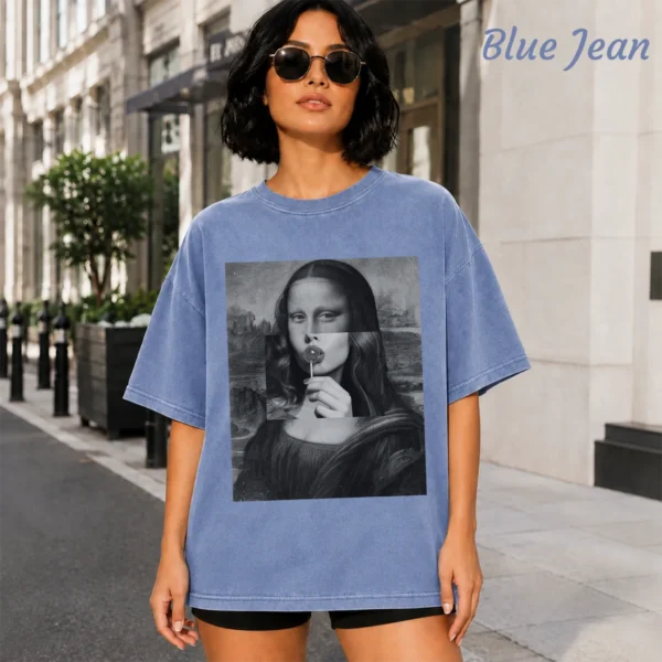 Mona Lisa Lollipop Shirt, Sweatshirt & Hoodie — alternate product mockup mona lisa shirt t-shirt color options