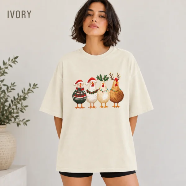 New Year's Chicken Shirt — alternate product mockup new year's chicken shirt t-shirt color options