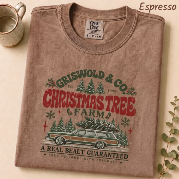 Christmas Tree Farm New Year's Shirt — alternate product mockup new year's tree farm shirt t-shirt mockup view