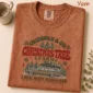 new year's tree farm shirt t-shirt close-up detail