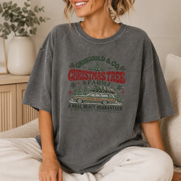 Christmas Tree Farm New Year's Shirt — lifestyle mockup new year's tree farm shirt t-shirt lifestyle scene