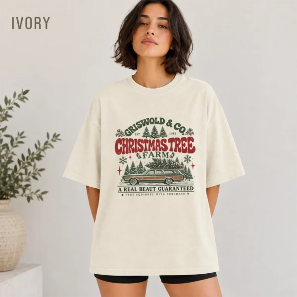 Christmas Tree Farm New Year's Shirt — alternate product mockup new year's tree farm shirt t-shirt color options