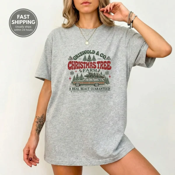 Christmas Tree Farm New Year's Shirt — alternate product mockup new year's tree farm shirt t-shirt product photo