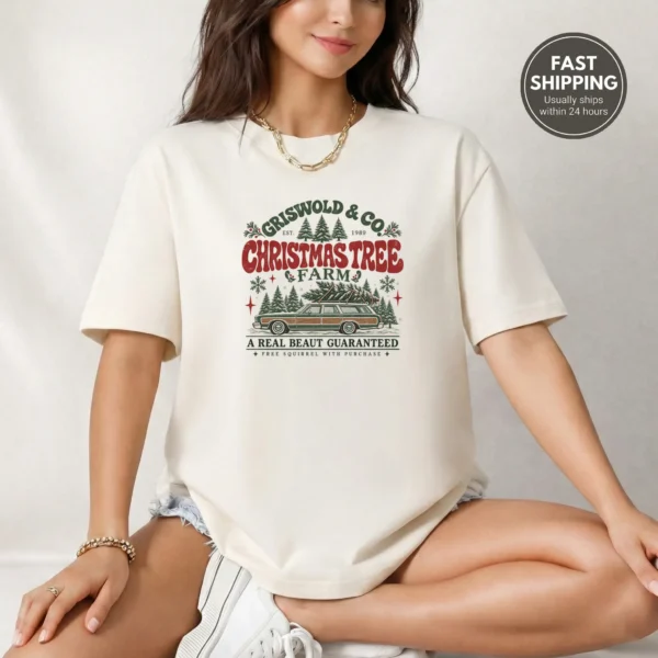 Christmas Tree Farm New Year's Shirt — alternate product mockup new year's tree farm shirt t-shirt product photo