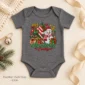 personalized baby first Christmas bodysuit with candy cane snowman baby bodysuit color options