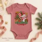 personalized baby first Christmas bodysuit with candy cane snowman baby bodysuit color options