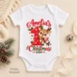 personalized baby first christmas bodysuit with name and year baby bodysuit color options