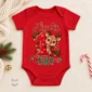 personalized baby first christmas bodysuit with name and year baby bodysuit color options