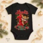 personalized baby first christmas bodysuit with name and year baby bodysuit color options