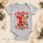 personalized baby first christmas bodysuit with name and year baby bodysuit color options