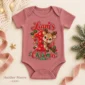 personalized baby first christmas bodysuit with name and year baby bodysuit color options
