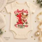 personalized baby first christmas bodysuit with name and year baby bodysuit color options