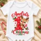 personalized baby first christmas bodysuit with name and year baby bodysuit product photo