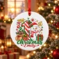 personalized baby first Christmas ornament with candy cane snowman product image product photo