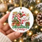 personalized baby first Christmas ornament with candy cane snowman product image product photo