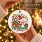 personalized baby first Christmas ornament with candy cane snowman product image product photo