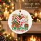 personalized baby first Christmas ornament with candy cane snowman product image front view