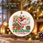 personalized baby first Christmas ornament with candy cane snowman product image styled product photo