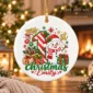 personalized baby first Christmas ornament with candy cane snowman product image product photo