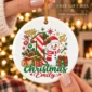 personalized baby first Christmas ornament with candy cane snowman product image product photo