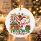 personalized baby first Christmas ornament with candy cane snowman product image product detail