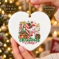 personalized baby first Christmas ornament with candy cane snowman product image product photo