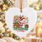 personalized baby first Christmas ornament with candy cane snowman product image mockup view