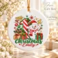 personalized baby first Christmas ornament with candy cane snowman product image