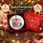 personalized baby first Christmas ornament with candy cane snowman product image alternate angle