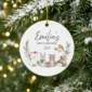 personalized baby name Christmas ornament with woodland animals product image product detail